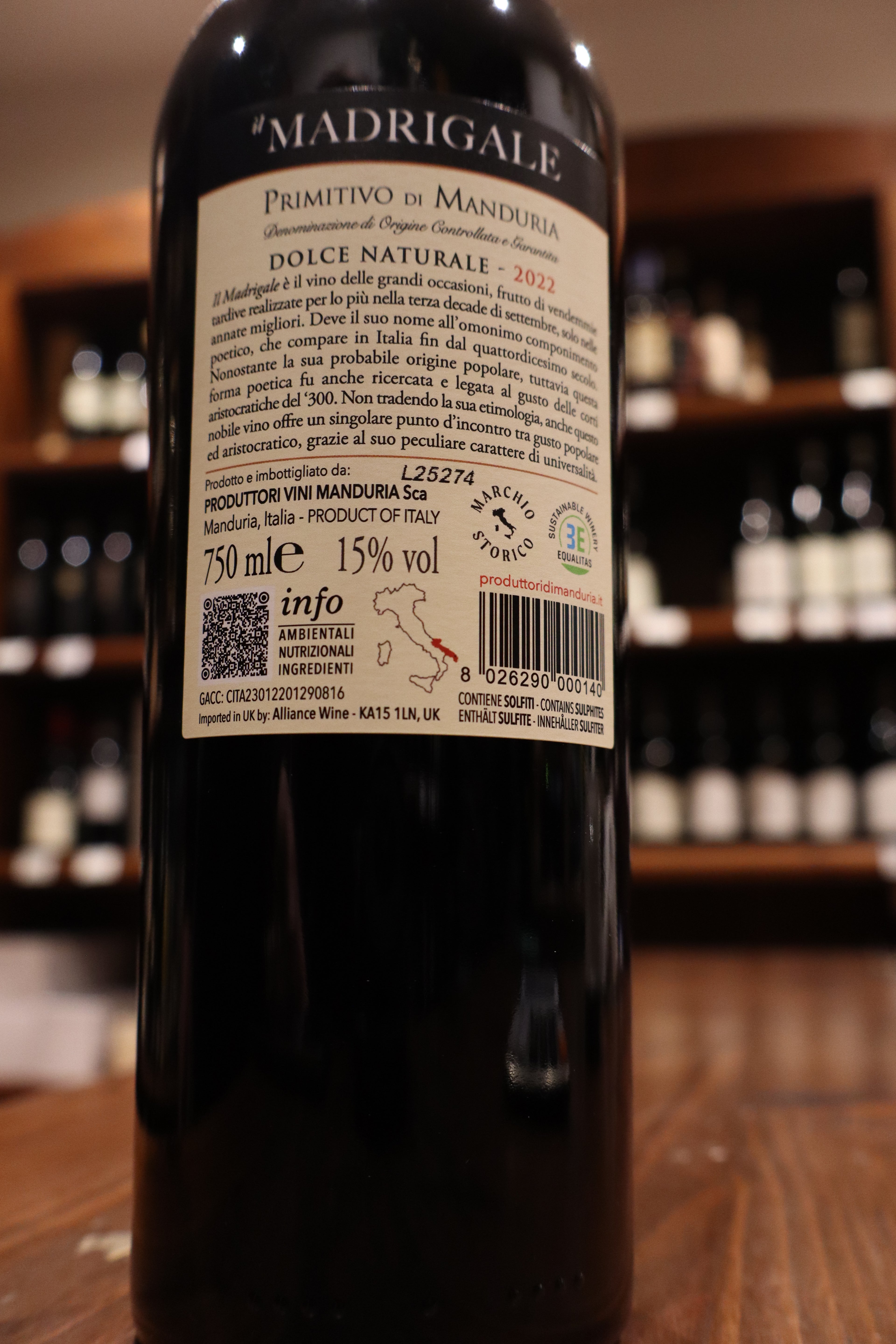 Madrigale Primitivo di Manduria dolce