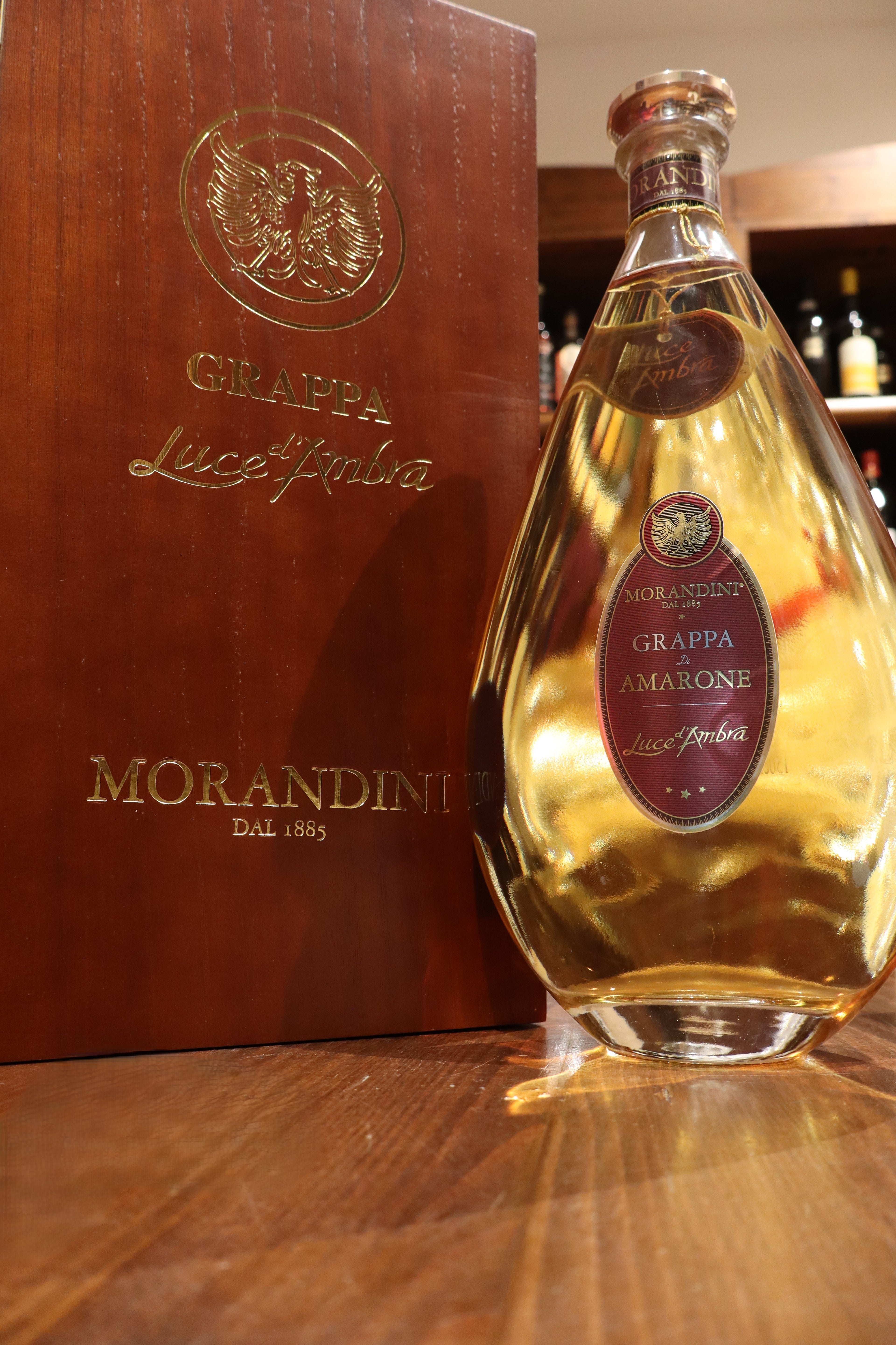 Grappa di Amarone luce d'ambra Morandini 1,5 lt